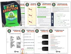 an open brochure with instructions for alien arduction on the front and back