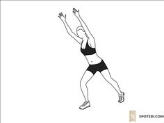 a black and white drawing of a woman reaching up to catch a frisbee