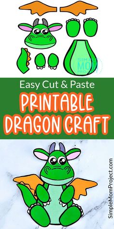 printable dragon craft for kids with instructions to make them look like they are ready to use