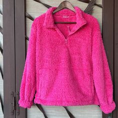 New Gap Brand Teddy Sweatshirt. Super Soft And Cuddly Soft Teddy Sweatshirt. Both, Inside And Out, Are The Soft, Warm Bright Pink Sherpa Fabric Front Pockets. 1/2 Zip Front. Long Sleeves. Women’s Size Small: Measured Flat Without Stretching: Pit To Pit Up To 20 Inches, Length Shoulder To Hem 23.5 Inches. Women’s Size Large. New With Tags. 20w213 Cozy Fall Tops From Gap, Cozy Gap Tops For Fall, Gap Long Sleeve Tops For Loungewear, Long Sleeve Gap Tops For Loungewear, Pink Fleece Sweatshirt For Winter, Gap Long Sleeve Sweatshirt For Loungewear, Gap Long Sleeve Loungewear Tops, Gap Winter Loungewear Sweatshirt, Pink Gap Sweatshirt For Winter