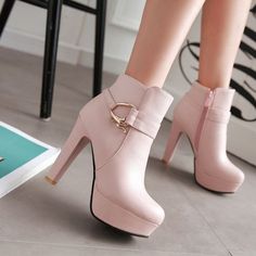 Heel Height: 12 cmPlatform Height: 3 cmStyle: Fashion,KoreanOccasion: Casual,Party/Club,Office/Career,DressSeason: Spring,Summer,Fall/Autumn,WinterPackage Contents: 1 x Shoes (Pair)Size Guide:34 = foot length 21.5-22cm (Foot width=8-8.5cm)35 = foot length 22-22.5cm (Foot width=8.5cm)36 = foot length 22.5-23cm (Foot width=8.5-9cm)37 = foot length 23-23.5cm (Foot width=9cm)38 = foot length 23.5-24cm (Foot width=9-9.5cm)39 = foot length 24-24.5cm (Foot width=9.5-10cm)40 = foot length 24.5-25cm (Foo Autumn Boots, Knee High Boots Winter, Heels Platform, Pink Round, Women Pink, Comfortable Heels, Women's Belt, Boots Fall, Heel Type