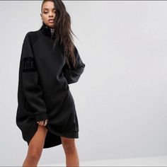 Nwt Puma Fenti By Rihanna Oversized Neck Zip Pullover Dress - Women's Size S Oversized Size Is S But Fits Like An L In Mint Condition Literally/ Brand New With Tags. Black Sweatshirt Dress, Long Sleeve Smock Dress, Fenty X Puma, Dusty Blue Bridesmaid Dresses, Bodycon Cocktail Dress, Cowl Neck Sweater Dress, Long Linen Dress, Sweat Dress, Zip Dress