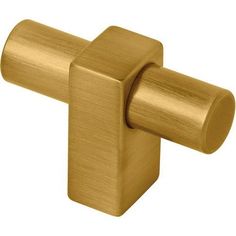 a brass colored door handle on a white background