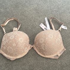 Beige Lace Hook Closure Adjustable Straps Sexy Tee Beige Push-up Bra With Lined Body, Victoria's Secret Beige Push-up Bra, Victoria's Secret Beige Bra With Built-in Support, Victoria's Secret Beige Bra With Built-in Bra, Bra Png, Bedazzled Bra, Womens Lingerie, Tree Png, Sheer Bra