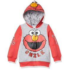 Sesame Street Baby Girls' Toddler Hoodie, Heather Grey/Red, 3T Gender: female.  Age Group: infant. Toddler Costumes Girl, Sesame Street Elmo, Toddler Top, Baby Girl Shorts, Boys Fleece, Striped Sweatshirts, Toddler Hoodie, Style Hoodie, Clothing Styles