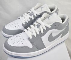 Welcome to Bargain Brands Closet! Item for sale: Women's Nike Air Jordan 1 Low Wolf Grey Shoes Sizes 7.5-9 Condition of item: New in box!   All items are shipped the day after purchase, excluding Sundays! Jordan 1 Low Gray, Womens Jordan 1 Low, Air Jordan Lows, Jordan 1 Low Wolf Grey, Jordan 1 Low Grey, Jordan 1 Grey, Jordan Lows, Air Jordan Low, Grey Jordans