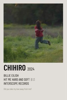 a child running through a field with the words chihro on it