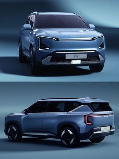 the concept suv is shown in two different views