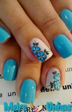 Unghie Sfumate, Floral Nail Designs, Cute Spring Nails, Floral Nail, Super Nails, Nail Swag, Spring Nail Art, Flower Nail Art, Nail Designs Spring