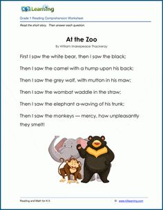 an animal poem with the words at the zoo