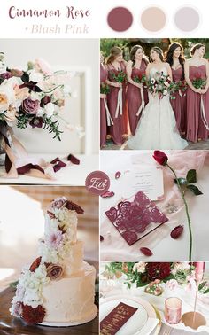 a collage of photos with different wedding colors