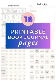 16 printable book journal pages Reading Book Journal, Book Journal Pages, Beautifully Organized, Journal Pages, Book Journal, Creative Ideas