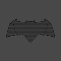 the batman symbol is shown in black and grey colors on a dark gray background, it appears to be made out of woven fabric