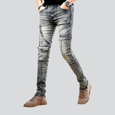 Make a statement this season with our 2023 Autumn Collection mid-waist vintage riding jeans! We’ve crafted a timelessly chic piece that blends vintage style with a modern biker appeal. Featuring a skinny fit, embroidered accents, zipper & button closure, and stretchy fabric, this is the perfect piece for a timelessly fashionable look.Distinctive Features: Vintage Style: An undeniable classic, this piece is a timelessly chic addition to your wardrobe. Biker Appeal: Show off your edgy sensibilitie Riding Jeans, Vintage Biker, Biker Jeans, Autumn Collection, 2023 Autumn, Stretchy Fabric, Suits You, Mens Jeans, Mid Rise