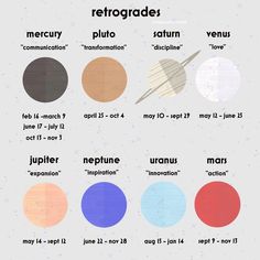 the planets and their names in different colors