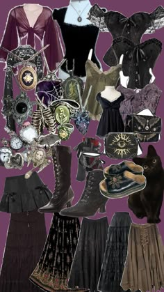 Indie Witch Outfit, 70s Witch Outfit, Hecate Outfits, Whimsigoth Plus Size Outfits, Timedeo Fanart, Whimsy Goth Jewelry, Bohemian Goth Outfits, Persephone Aesthetic Outfit