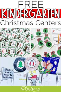 Spice up your Christmas reading activities with these free kindergarten Christmas math centers that include free December center activities! This teaching blog post provides festive, December literacy center ideas to keep your kindergarten students engaged in Christmas activities for kids. From word building games to number matching, these Christmas centers are easy to set up & come with free printables. Perfect for kindergarten teachers looking to add holiday magic to their classroom. Holiday Math Activities Kindergarten, Christmas Literacy Centers Kindergarten, Christmas Games Kindergarten, Christmas Centers Kindergarten, Christmas Reading Centers, Christmas Math Kindergarten, Christmas Kindergarten Activities, Christmas School Activities, Christmas Literacy Centers