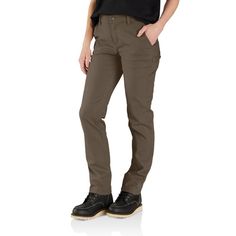 From the back forty to the front office, these canvas work pants for women are built with our strongest canvas yet and feature double the stretch. Built-in flex and a relaxed fit gives you a full range of motion as you climb ladders, deliver packages, or tackle DIY home projects. Mulitple utility pockets keep tools and accessories close at hand. Features8.6-ounce, 97% cotton / 3% spandex micro sand canvasBuilt to move with durable Rugged Flex® stretch technology that recovers after every wearMid Work Pants For Women, Flannel Jeans, Canvas Work Pants, Carhartt Work Pants, Diy Home Projects, Work Pants Women, Pants Gift, Canvas Pants, Canvas Work