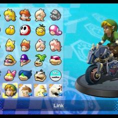 an image of mario kart on a motorcycle with many different emotes in the background