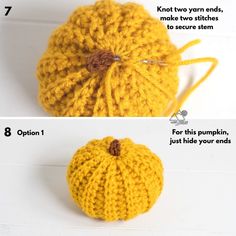 the instructions for how to crochet a pumpkin