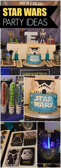 star wars party ideas including cake and decorations