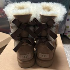 Brand New In Box Bailey Ugg Boots, Ugg Bailey Boots, Uggs Boots, Cute Cowgirl Outfits, Fluffy Shoes, Kawaii Shoes