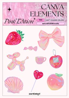 an image of pink items on the cover of a book with text that reads canva elements