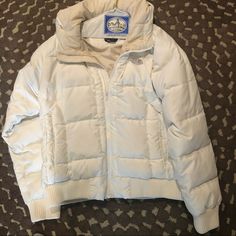 Woman’s White North Face Puffer. Super Warm And Cute! Small Stain On The Sleeve White The North Face Outerwear For Cold Weather, White North Face Puffer, Winter Shopping, Winter Coats, The North Face Jackets, North Face Jackets, North Face Jacket, Winter Coat, North Face