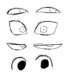 an image of different eyes drawn in black and white