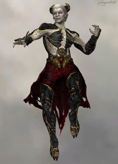 a digital painting of a male character dressed in costume and holding his hands out to the side