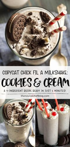 cookies and cream milkshake with chocolate chips on the side