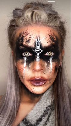 Celtic Warrior Makeup, Barbarian Makeup Female, Viking Makeup Female Warrior Tutorial, Female Viking Makeup, Viking Makeup Men, Viking Make Up, Voodoo Queen Makeup, Simple Viking Makeup, Viking Make Up Men