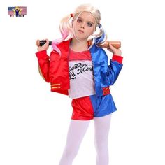 Halloween Suicide Squad Harley Quinn Cosplay Fancy Dress Child Kids Costume Kit This Halloween Costume Kit Is Use Lightweight And Breathable 70% Polyester+ 30% Spandex Fabric, Soft And Skin-Friendly, Comfortable To Wear. The Girls Halloween Cosplay Costumes Have Bright And Clear Prints, And The Top Opened And Elastic Waistband Make It Easy To Put On And Take Off. Crazy Harley Quinn Cosplay: Accurate And Highly Restored Design Based On Women's Suicide Squad Comics Series, Easy To You Dress Up As Harley Quinn Costume Kids, Dance Store, Harley Quinn Costume, Fancy Costumes, Harley Quinn Cosplay, Girls Halloween, Dance Skirt, Cosplay Dress, Halloween Girl