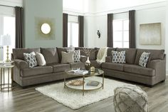 Dorsten Slate Queen Sofa Sleeper - Luna Furniture Slate Sofa, Brown Living Room Furniture, Chic Modern Farmhouse, Silver Living Room, Sectional Living Room, Contemporary Sectional