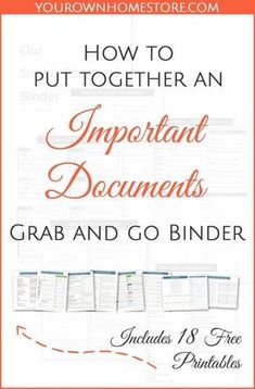 the title for how to put together an important documents grab and go binder