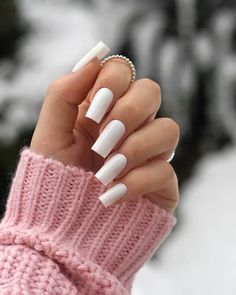 45 Stunning January Nail ideas 2024 for Your Monthly Mani Inspiration Square White Nails, Nails For January