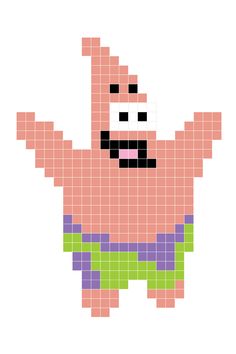 an image of a pixellated character in the form of a person with his arms spread out