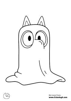 a cartoon ghost with eyes and nose