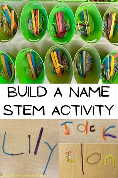 Your Name Is A Song, Stem Activities For Kindergarten, Projects For Kindergarten, Steam Activities Elementary, Name Activity, Stem Bins, Stem Club, Stem Activities Preschool