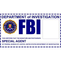 the department of investigateation fbi logo is shown in blue and white with an emblem on it