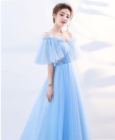 60's Dress, Make Your Own Dress, Blue Tulle, Custom Size Dresses, Long Prom Dress, Evening Dresses Prom, Knee Length Dress, Denver, Dress Materials