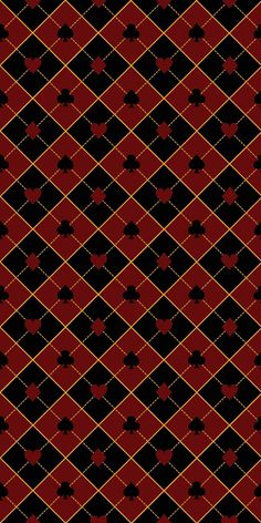 a red and black plaid pattern with gold lines