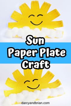 sun paper plate craft for kids to make with cotton balls and other items that are on the