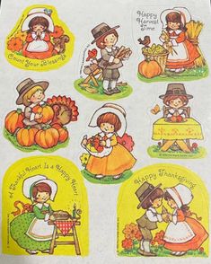 an old fashioned thanksgiving sticker sheet