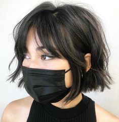 French Bob With Money Piece, Grown Out Crop Hair, Bob With Bangs And Undercut, Curtain Bangs Short Hair Layers, Bang Hairstyles Short Hair, Grown Out Bob Hairstyles, Short Brown Bob With Bangs, Autumn Short Hair, Bob Hairstyles With Side Bangs