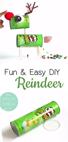 an easy diy reindeer craft for kids to make with candy and marshmallows