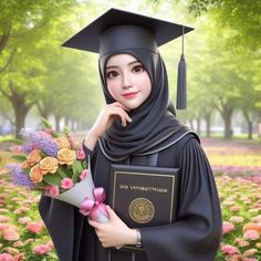 Graduation Hijab, Cute Hijab Cartoon Wallpaper, Hijab Art, Girly Dp, Pink Wallpaper Girly, Wrong Number, Arabian Beauty Women, Muslim Women Fashion