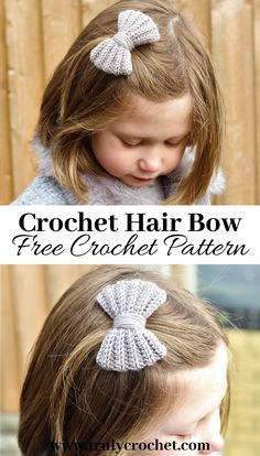 Free Crochet Hair Bow Pattern, Crochet Hairpin Hair Clips, Crocheted Hair Clips, Crochet Barrettes Free Pattern, Crochet Hair Bow