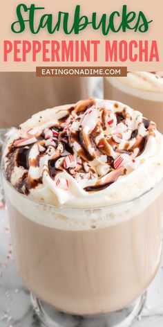 starbucks peppermint mocha with whipped cream and candy canes