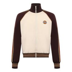 Gucci Technical Jersey Zip-Up Jacket With Web 'Beige Brown' 645207-XJC5O-9141 Luxury Gucci Cream Outerwear, Luxury Cream Gucci Outerwear, Gucci Long Sleeve Cream Outerwear, Gucci Cream Long Sleeve Outerwear, Classic White Gucci Outerwear, Gucci Long Sleeve Track Jacket For Winter, Gucci Long Sleeve Track Jacket For Fall, Gucci Casual Track Jacket For Winter, Gucci Casual Winter Track Jacket